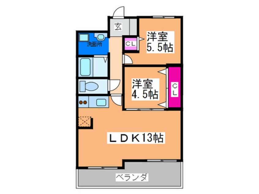 間取図 ビュ－テラス大新