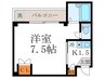 メゾン都 1Kの間取り