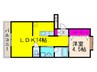 マンション東岡 1LDKの間取り