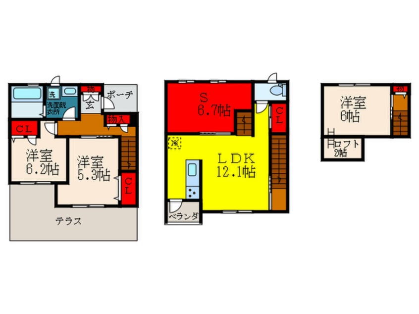 間取図 メゾン・アンソレイエ桜ケ丘