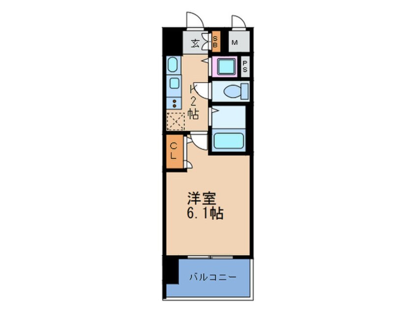 間取図 ﾌﾟﾚｻﾝｽ天満橋ｱﾝｼﾞｪ(807)