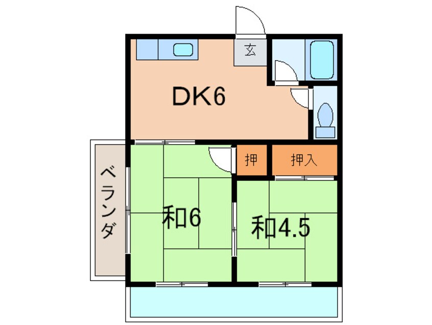 間取図 サンハイツ 中西