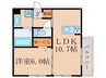 GRAMM六地蔵B棟 1LDKの間取り