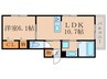 GRAMM六地蔵B棟 1LDKの間取り