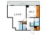 三光ラフィーネ三宮 1LDKの間取り