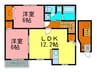 ユニゾン川西２ 2LDKの間取り