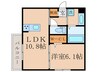GRAMM六地蔵C棟 1LDKの間取り