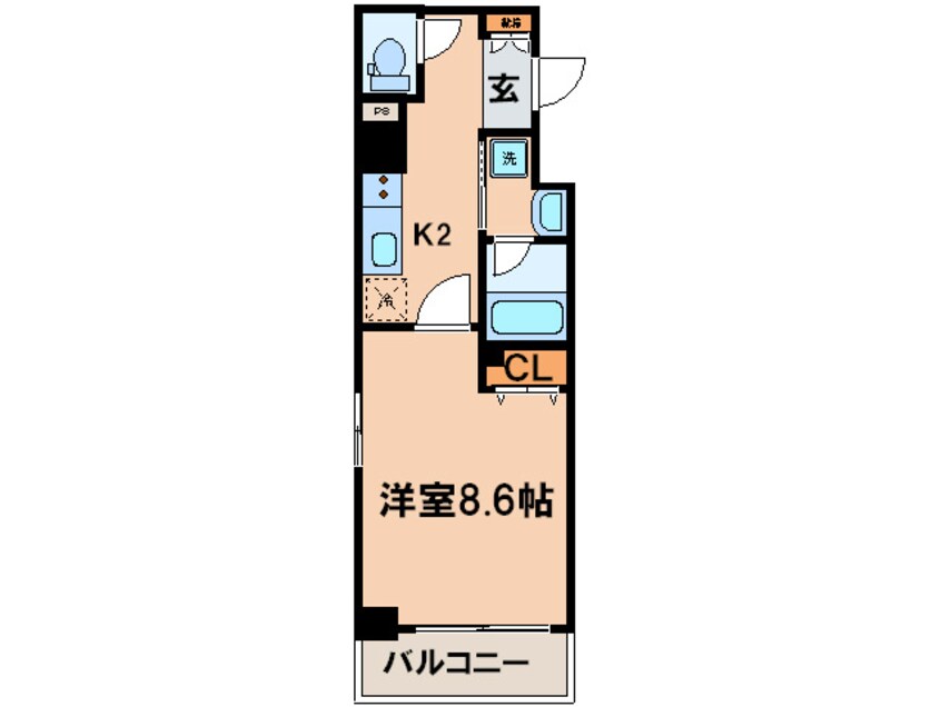 間取図 ｱｽｳﾞｪﾙ京都河原町二条(301)