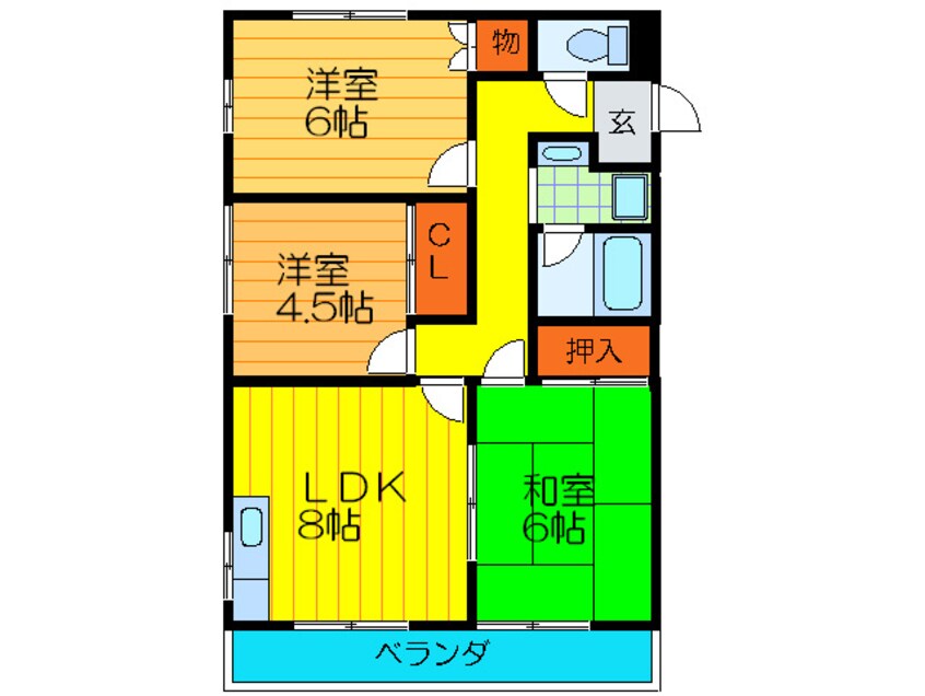 間取図 クレ－ルコ－ト