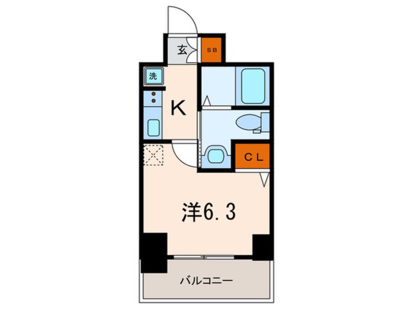 間取図 ｴｽﾃﾑﾌﾟﾗｻﾞ神戸三宮ﾙｸｼｱ(603)