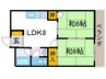ヴィラージュ岩倉 2LDKの間取り