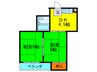 秀和第２ハイツ 2DKの間取り
