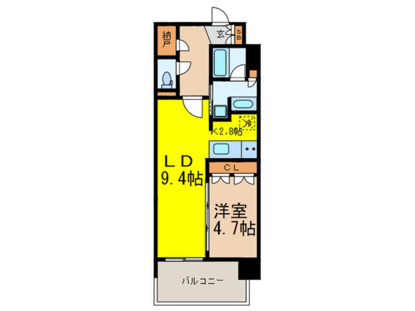 間取図 ブランズ北堀江プレイス(1404)