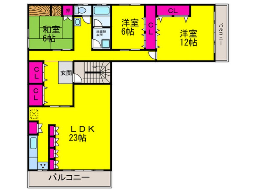 間取図 ドミ－ル駒川