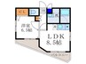 北大路エクセル三宅 1LDKの間取り