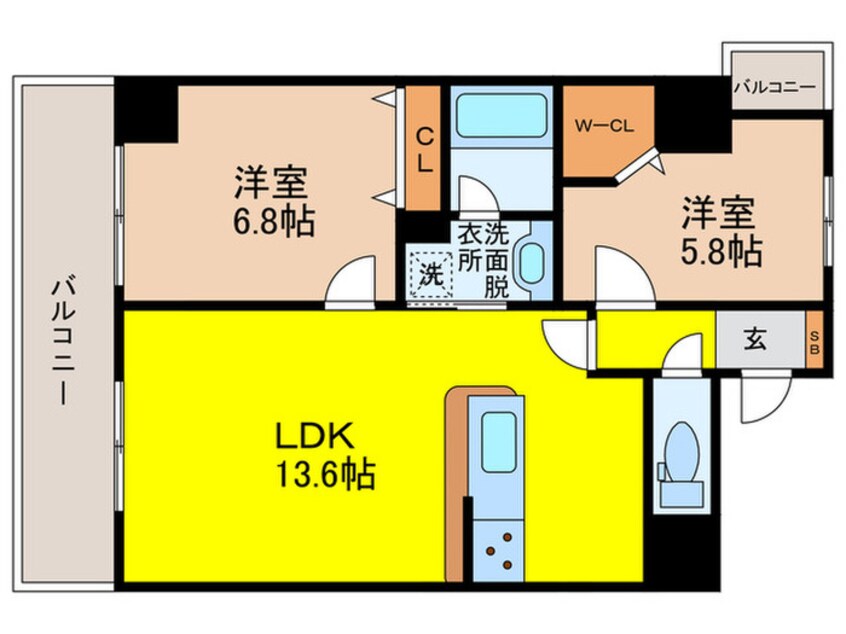 間取図 D-ROOM帝塚山