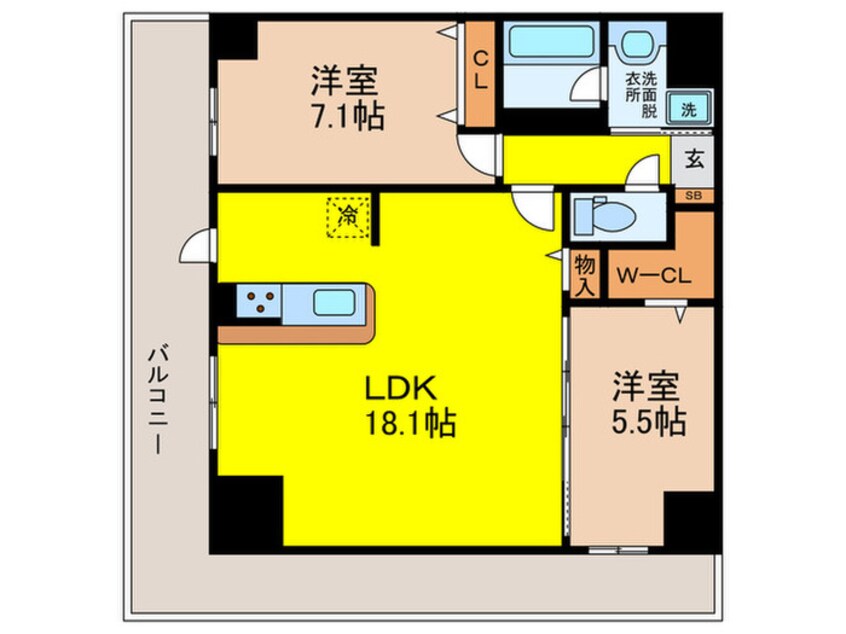 間取図 D-ROOM帝塚山