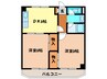 コーニッシュ豊中 2DKの間取り