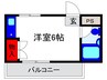 コーニッシュ豊中 1Rの間取り