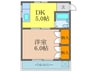 千里山西ハイツ 1DKの間取り