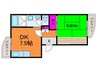 泉北鴨谷台３丁３街区３号棟 1DKの間取り