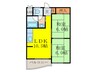 ユニライフ江坂（406） 2LDKの間取り