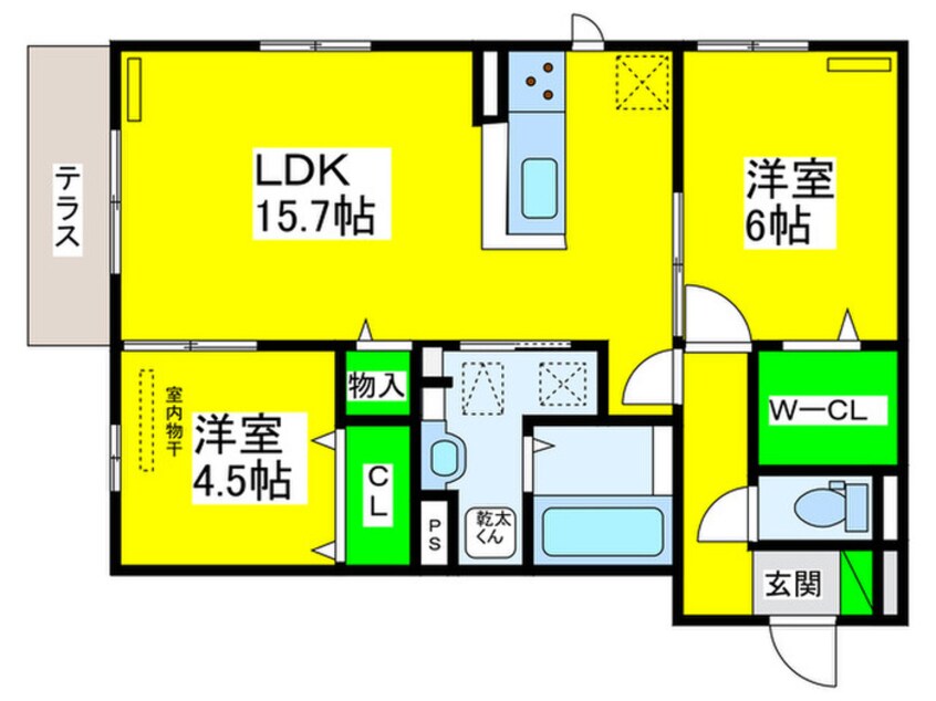 間取図 ラ・ベル・メール鳳