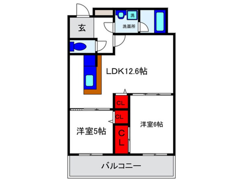 間取図 ジュエル曽根Ⅲ