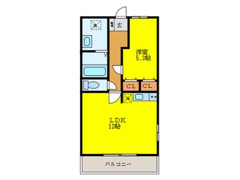 間取図 ｻﾝ･ﾘｳﾞｧｰｼﾞｭ岸和田