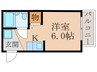 バンベール伏見 1Kの間取り