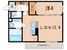 ディアコート住吉本町 1LDKの間取り