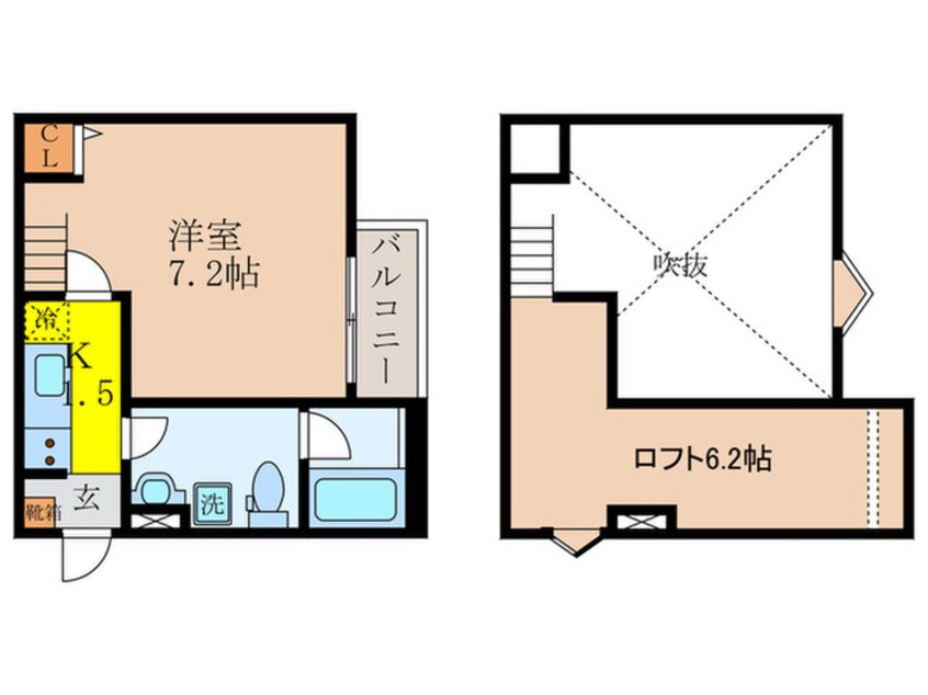 間取図 スリーズ長瀬