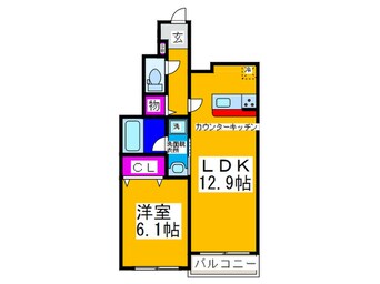 間取図 サワー・ドゥ萩原天神