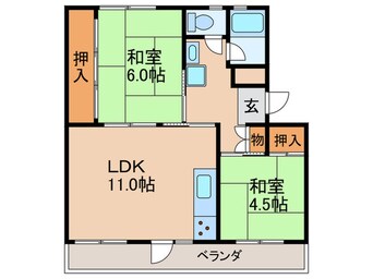 間取図 山田池住宅7棟（406）