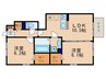 コスモパレスⅢ 2LDKの間取り
