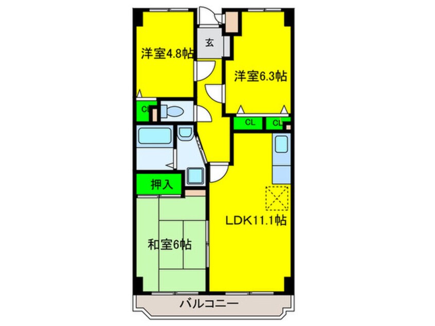 間取図 エクセル岸和田