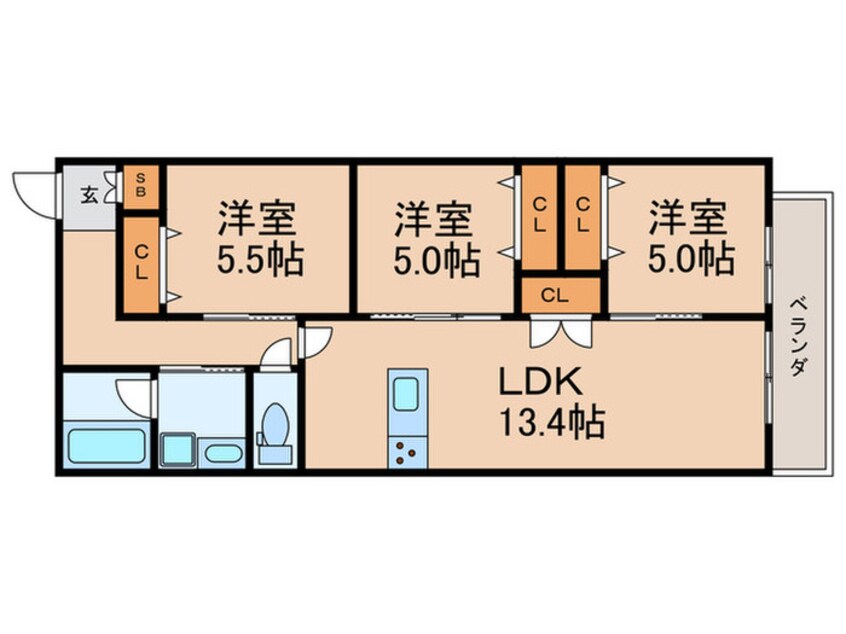 間取図 ヘーベル　ロシュ8