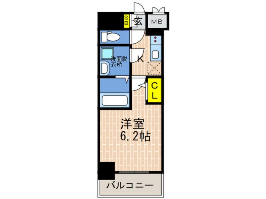 間取図 ｴｽﾘｰﾄﾞ ｻﾞ･ﾗﾝﾄﾞﾏｰｸ神戸(401)