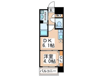 間取図 ｴｽﾃﾑｺｰﾄ難波Ⅲﾗｸﾞｰｽ(304)