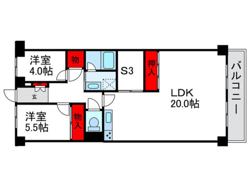 間取図 緑地公園ﾌﾟﾗｲﾑﾊｲﾂ(202)