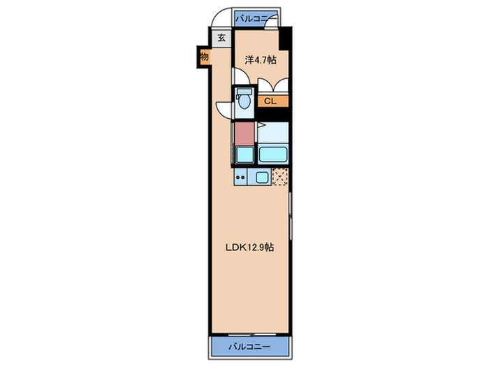 間取り図 朝日プラザアドバンス淡路(406)