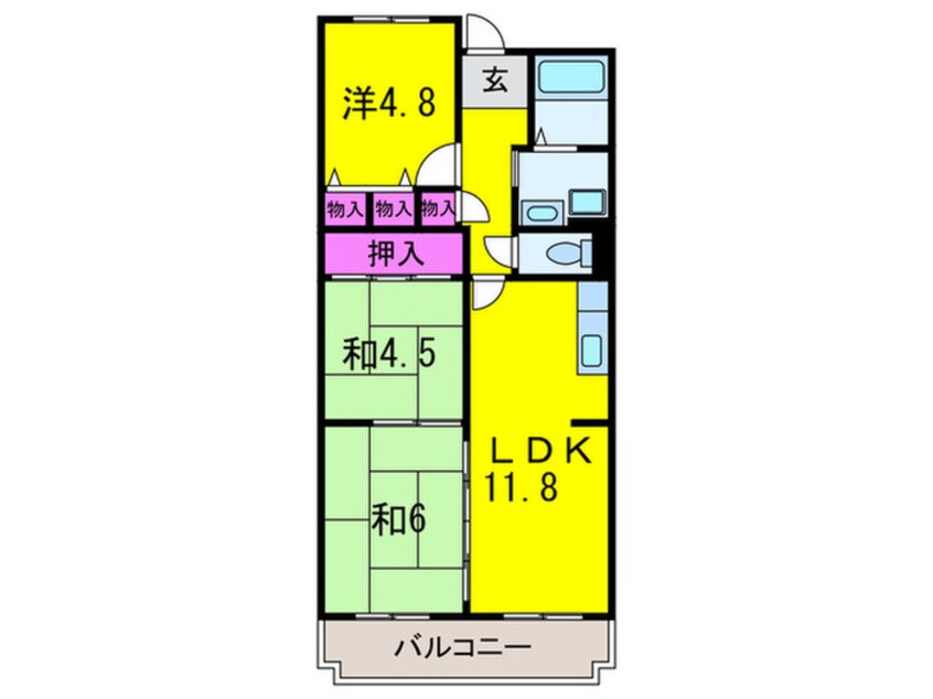 間取図 サングリーン長原