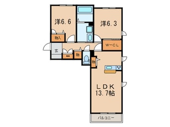 間取図 シャ－メゾン岡治Ⅱ