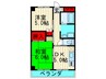 ベルデ忍ヶ丘 2DKの間取り