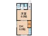 馬場文化 1DKの間取り