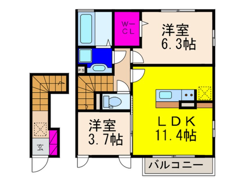 間取図 クレールコート
