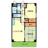 ｻﾝﾗｳﾞｨｰﾇ甲陽園 2LDKの間取り