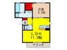 サフィールＫ 1LDKの間取り