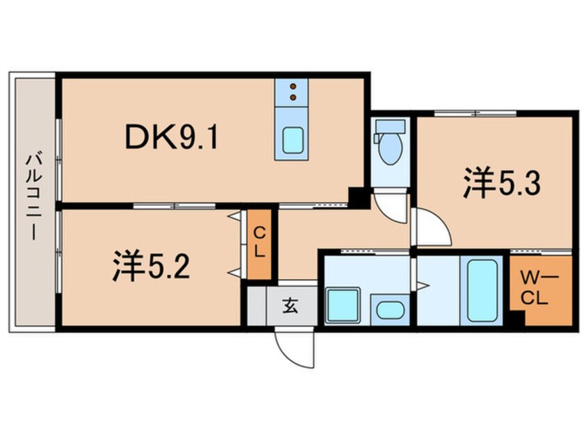 間取図 ﾗ.ﾒｿﾞﾝ.ﾄﾞ.ﾊﾞﾝ