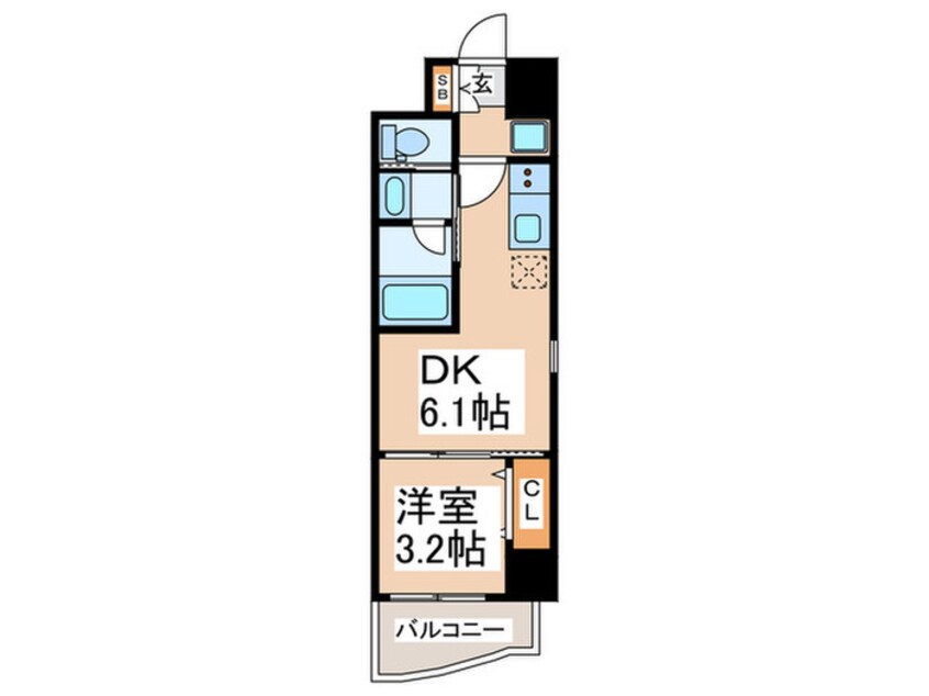 間取図 弁天町プライマリーワン